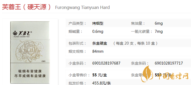 芙蓉王天源多少錢 芙蓉王天源煙價格表和圖片