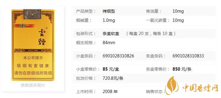 云煙軟禮印象小盒多少錢一包？云煙軟禮印象小盒價格2020