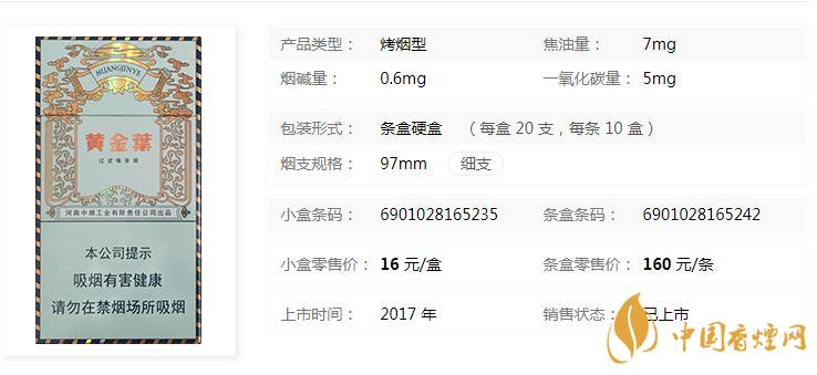 黃金葉悅尚細支煙多少錢一盒2020價格