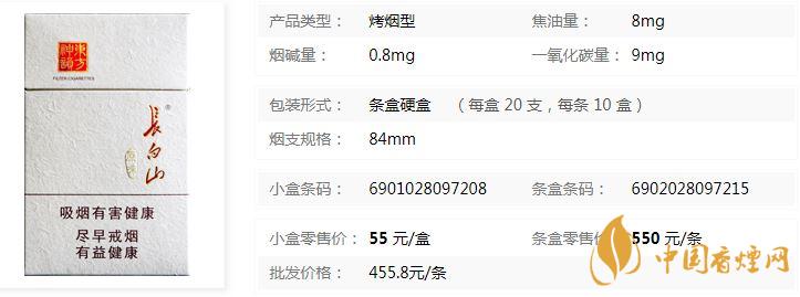 長白山原味煙多少錢一條 長白山原味香煙價格查詢介紹