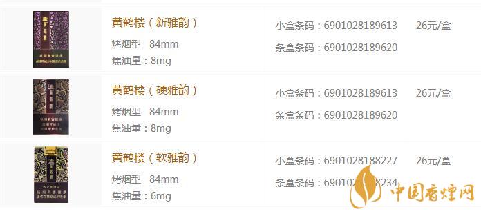 黃鶴樓雅韻煙草價是多少 黃鶴樓雅韻香煙價格表一覽