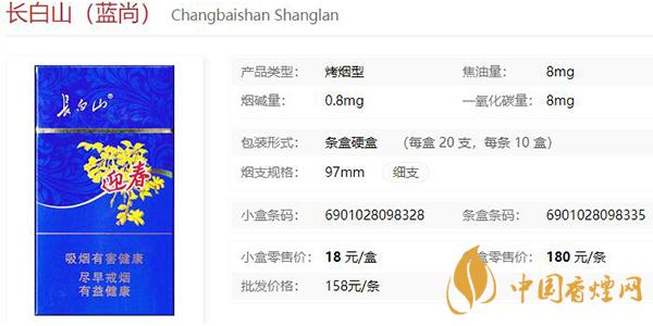 2021長(zhǎng)白山藍(lán)尚價(jià)格表和圖片 長(zhǎng)白山藍(lán)尚多少錢一盒